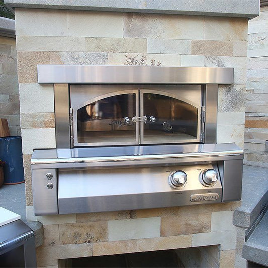 Pizza Makers & Ovens - Alfresco 30 In. Stainless Steel Built-In Liquid Propane Gas Fired Pizza Oven Plus - AXE-PZA-BI-LP