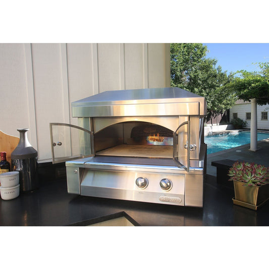 Pizza Makers & Ovens - Alfresco 30 In. Stainless Steel Countertop Liquid Propane Gas Fired Pizza Oven Plus - AXE-PZA-LP