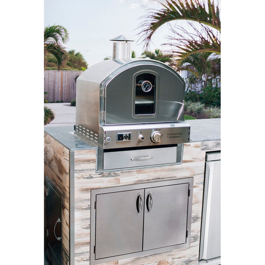 Pizza Makers & Ovens - Summerset Stainless Steel Built-In / Countertop Natural Gas Fired Outdoor Pizza Oven - SS-OVBI-NG