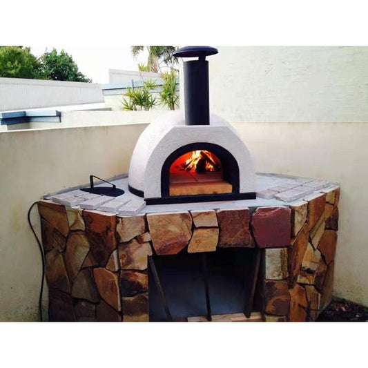 Pizza Makers & Ovens - WPPO DIY 37 In. X 38 In. Authentic Wood Fired DIY Oven With Stainless Steel Flue And Black Door - WDIY-AD70